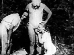 Vintage outdoor threesome